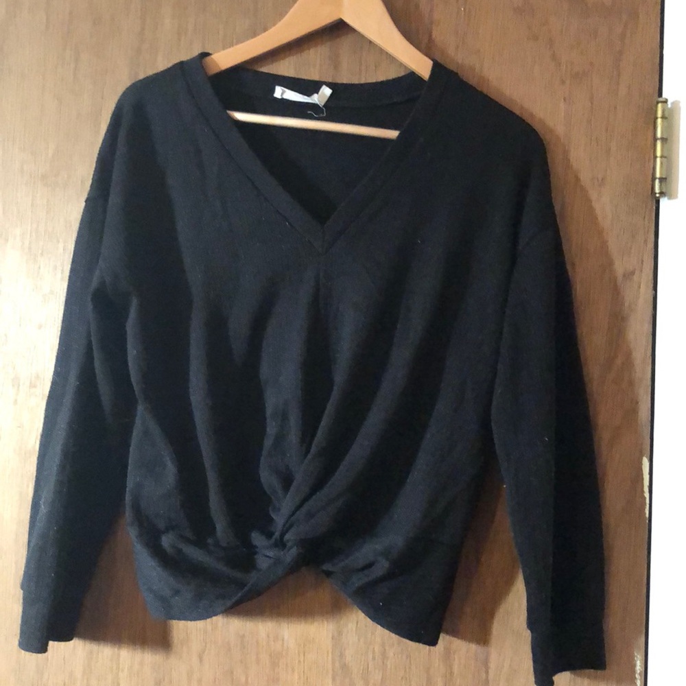 Black Lush tie front shirt